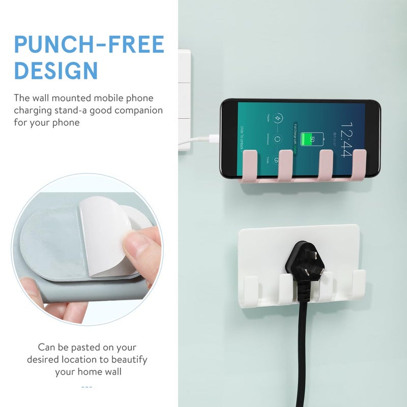 UKCOCO Cell Phone Wall Mount, 3 Pack Multi Purpose Plastic Phone Charging Dock Holder Shaving Razor Towel Hook Bracket for Smartphone Tablet eReader (Mixed Color) - Image 5